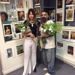 Victoria Colmegna y yo en mi muestra 